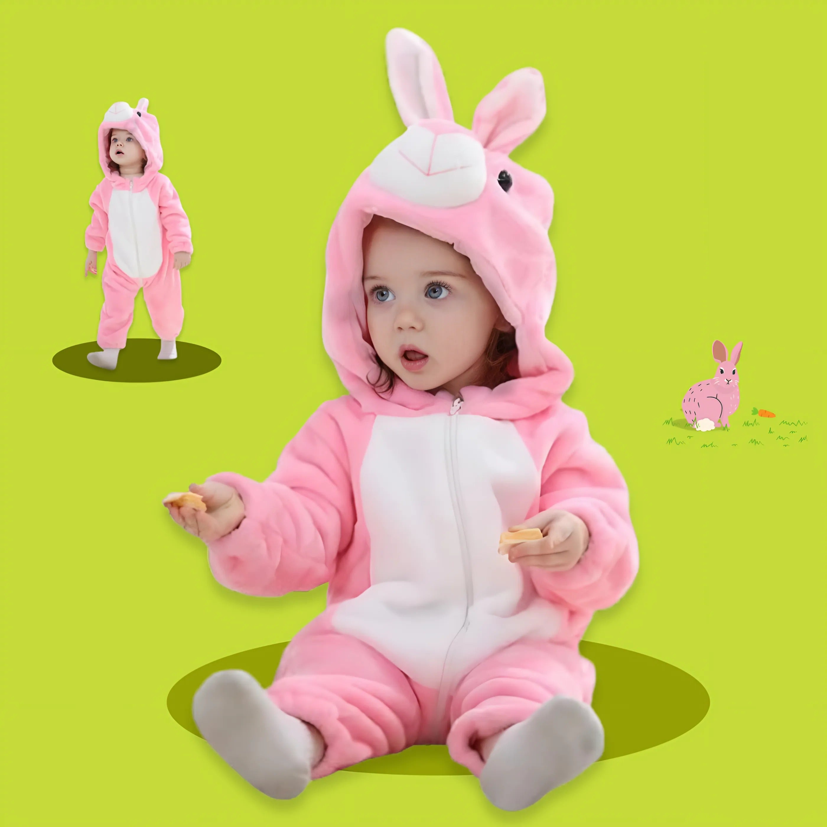 LittleBeats Pink Bunny Onesie