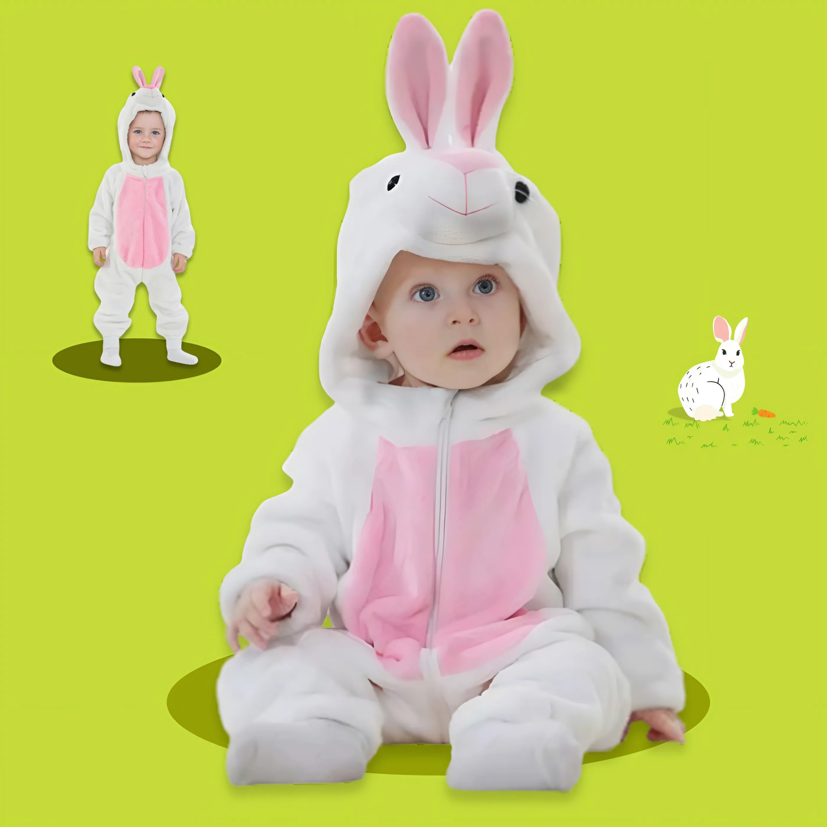 LittleBeats White-Bunny Onesie