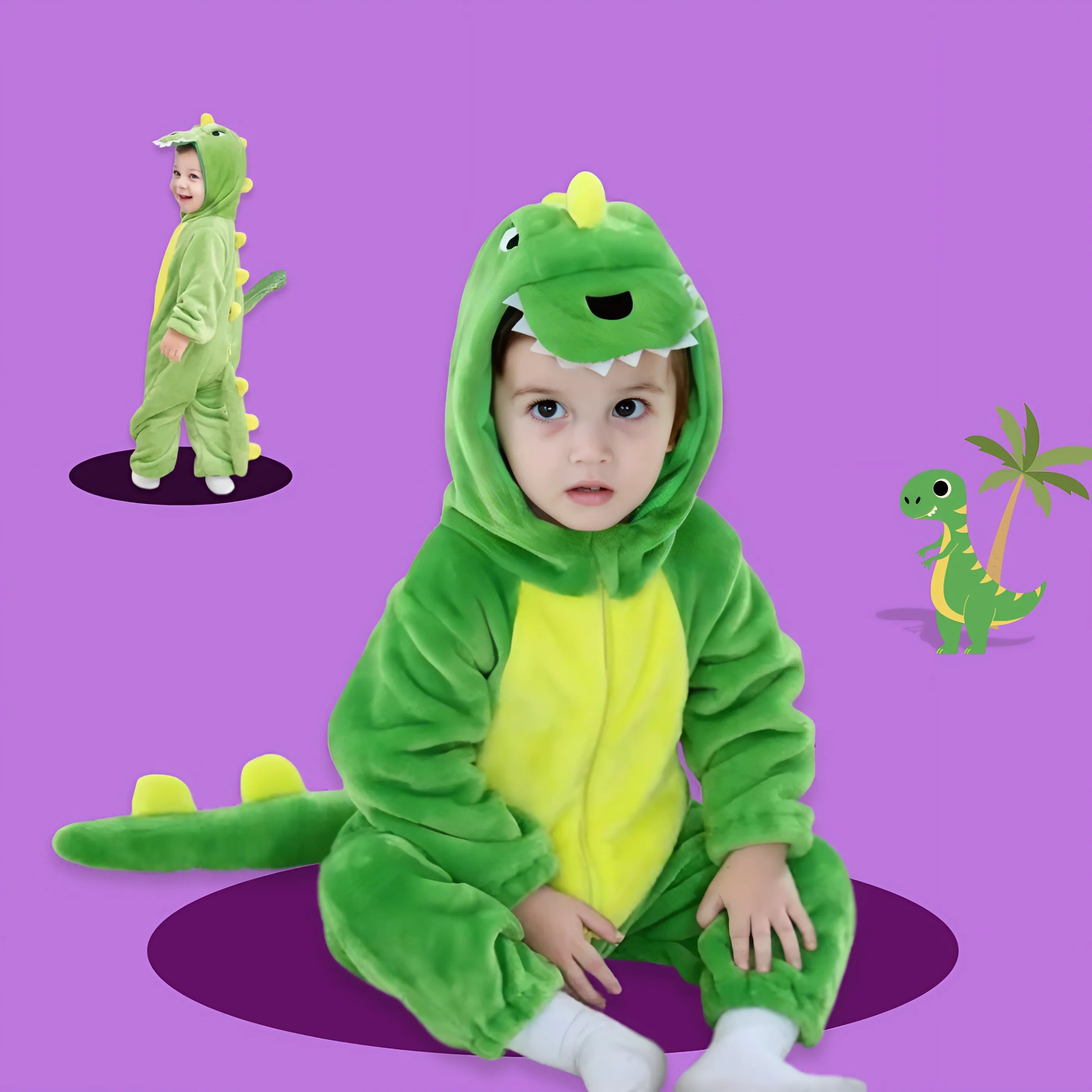 LittleBeats Green Dinosaur Onesie